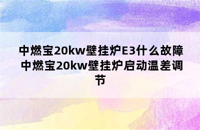 中燃宝20kw壁挂炉E3什么故障 中燃宝20kw壁挂炉启动温差调节